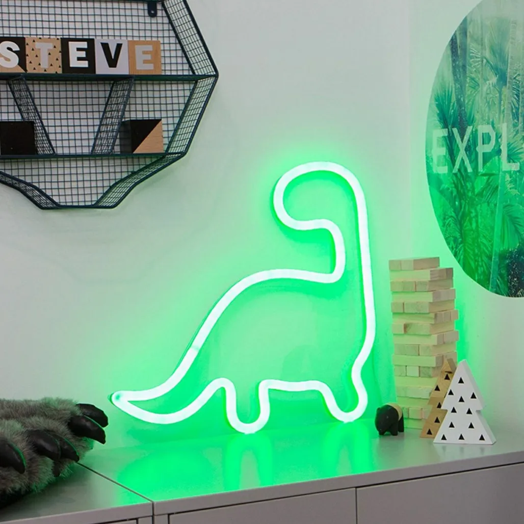 Dinosaur Светодиодный неоновый светильник в виде динозавра для дня рождения, свадьбы, вечеринки, спальни, настенный светильник для детской комнаты, домашний декор на Рождество - Испускаемый цвет: Dinosaur
