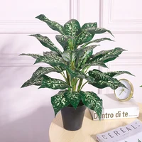 50cm 30 leaves tropical monstera large artificial plants bouquet fake palm tree branch withnot pot for home garden office decor