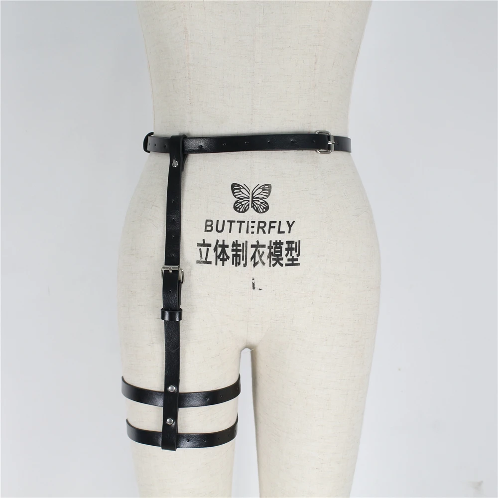 Прямая поставка бандаж для ног Женская подвязка ремни ручной работы кожаные