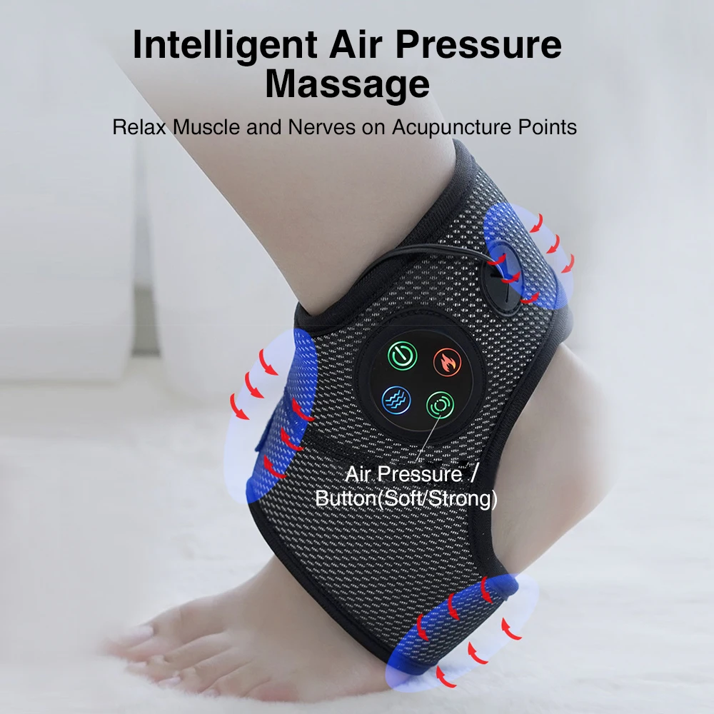 

Smart Ankle Brace Hot Compression Ankle Massager Ankle Heating Air Pressure Vibration Massage Divece Foot Ankle Pain Relief