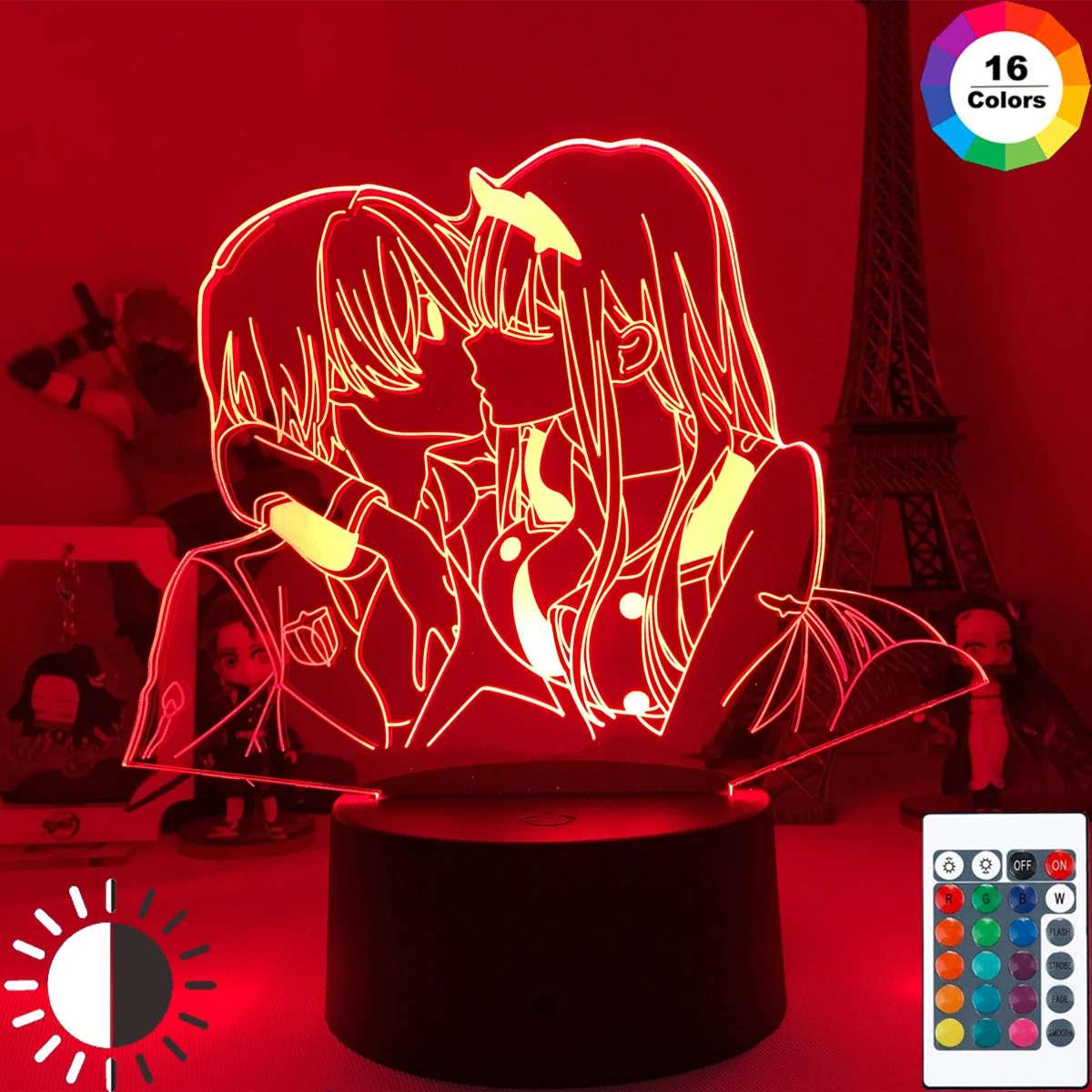 

3d-лампы в стиле аниме «Zero Two 02 HIRO», светодиодные ночники RGB, подарок для друга, спальни, манги, настольное украшение