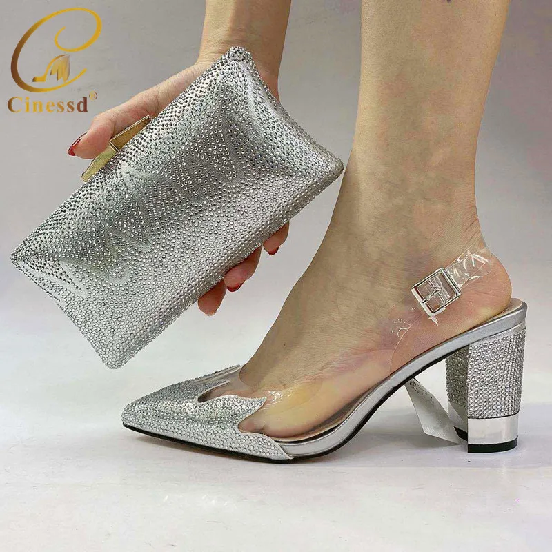 Новый дизайн туфли для женщин Роскошные 2020 итальянские с подходящими сумками