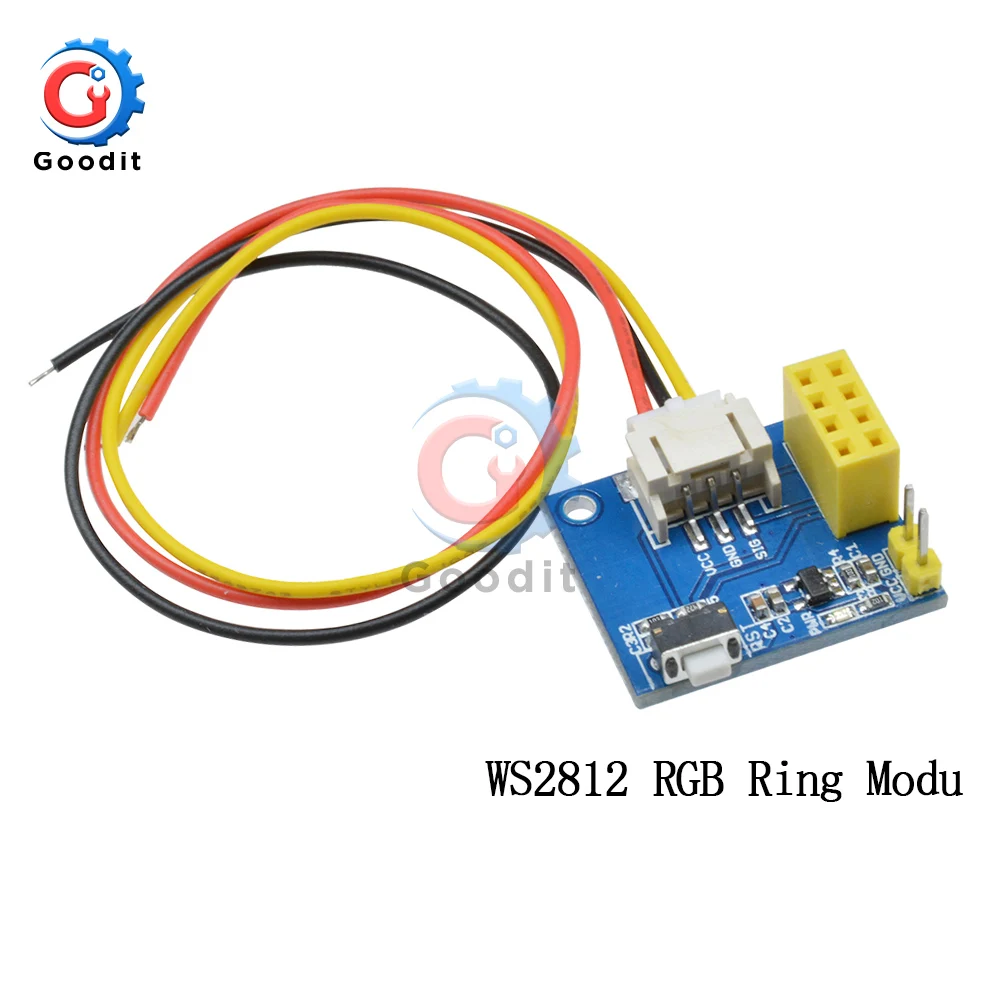 WS2812 RGB Ring Modu Беспроводной Wi-Fi Управление ESP8266 ESP-01 ESP-01S WS2812B 12 16 24 60 Светодиодный s 5050 RGB светодиодный кольцевой светильник светодиодный адаптер Управление; для Arduino - Цвет: WS2812 RGB Ring Modu