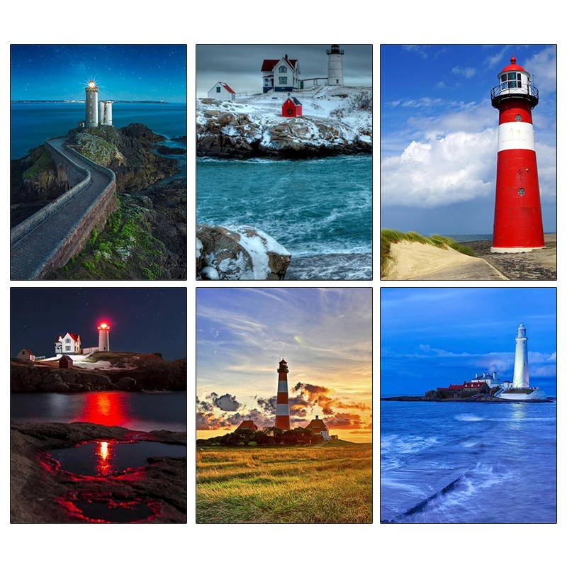 

Diamond Painting Full Square/Round Diamond "Lighthouse landscape" Pattern Embroidery Cross Stitch 5D Rhinestone Painting