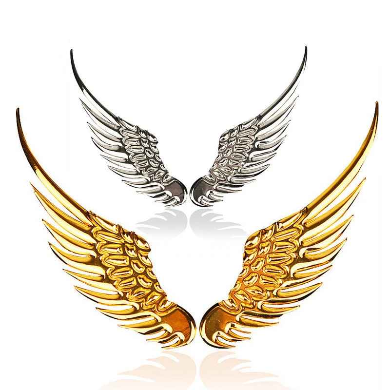 Металлическая 3d-наклейка с ангельскими крыльями значок наклейки на задний