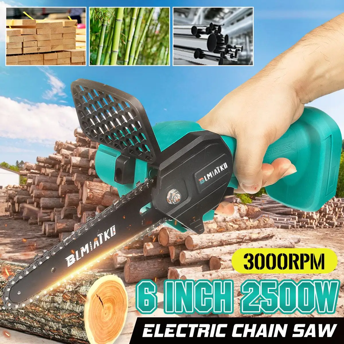 

Электропила цепная BLMIATKO, 18 в, 2500 Вт, 6 дюймов