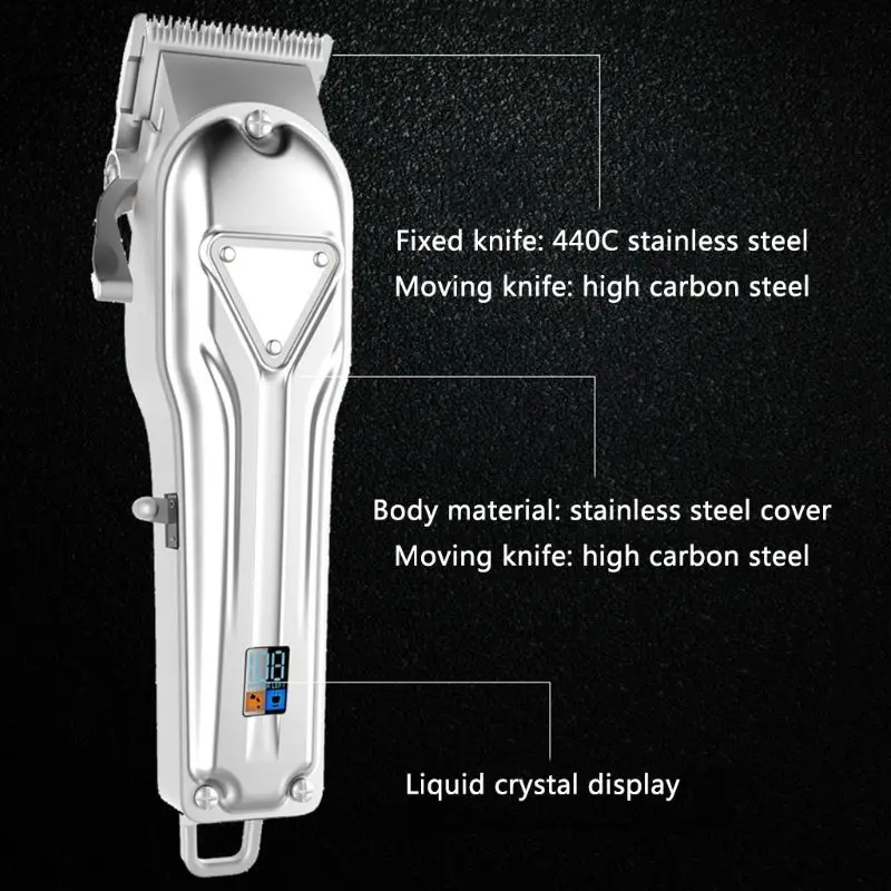 

Professional Electric Hair Clippers Men Beard Trimmer Barber Grooming Kit Rechargeable Cordless Haircut Machine