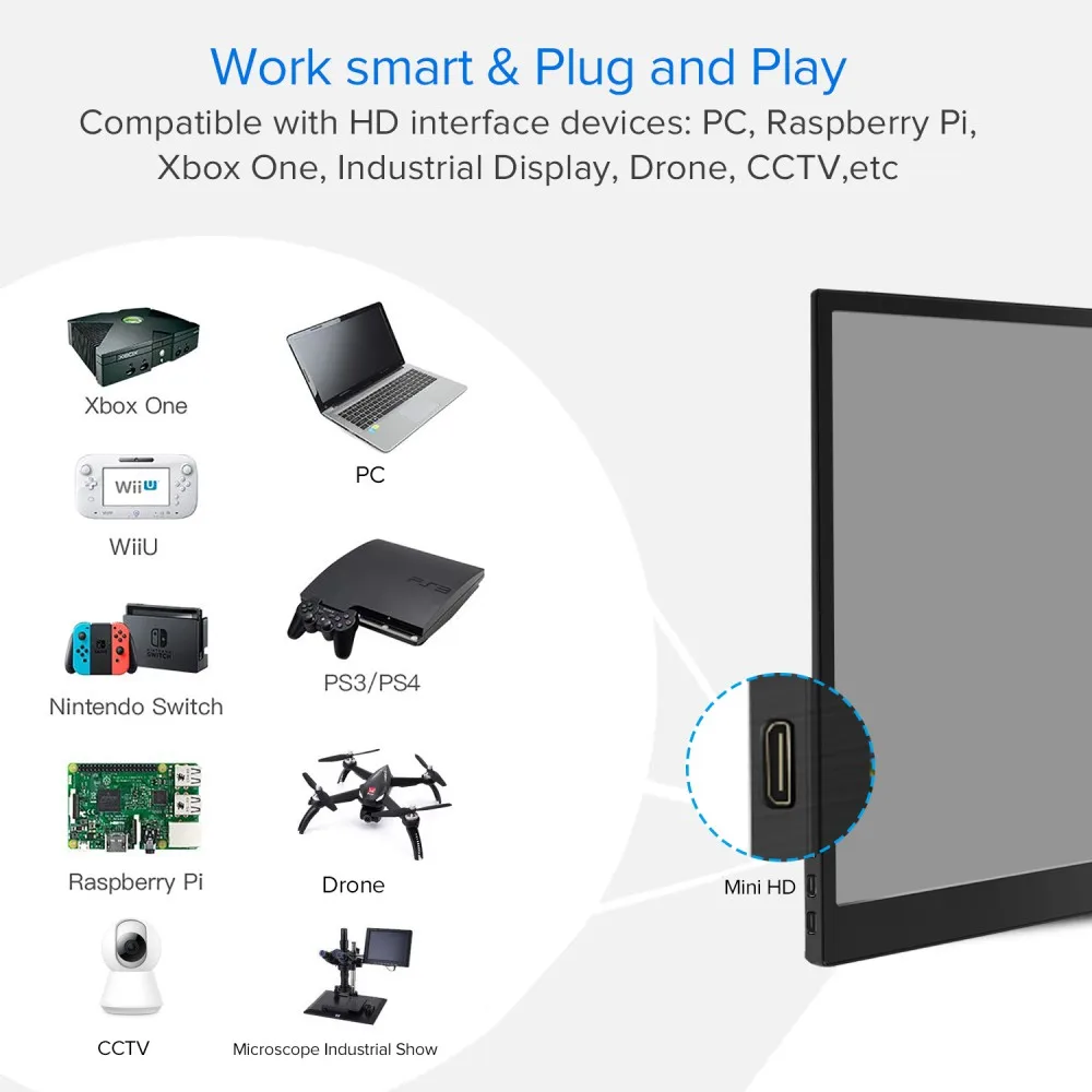 구매 Eviciv 15.6 FHD 게임 모니터 닌텐도 스위치 젤다 USB 타입 C 1080P HDR 휴대용 스크린 Xbox 샤오미 전화 노트북 디스플레이