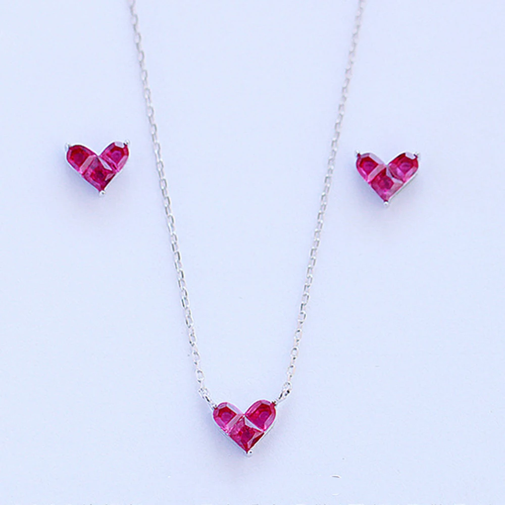 Модные хрустальные африканские Ювелирные наборы Серебряная цепочка сердце