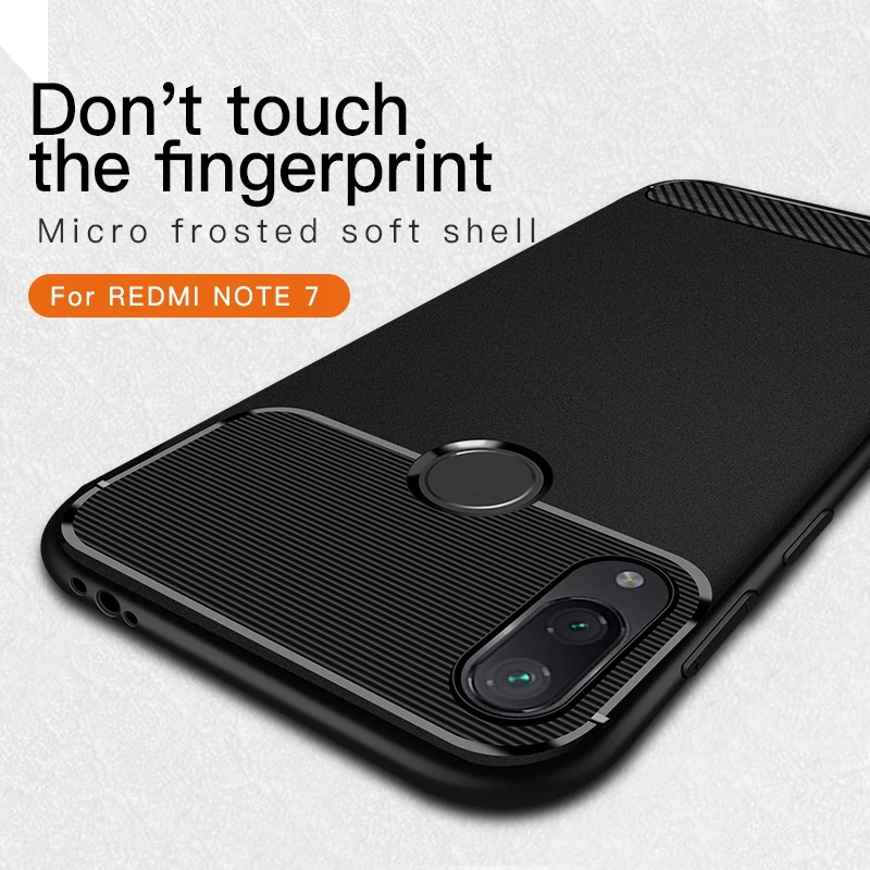 Модный чехол из углеродного волокна ТПУ для Xiaomi Redmi Note 7 защитный силиконовый Pro