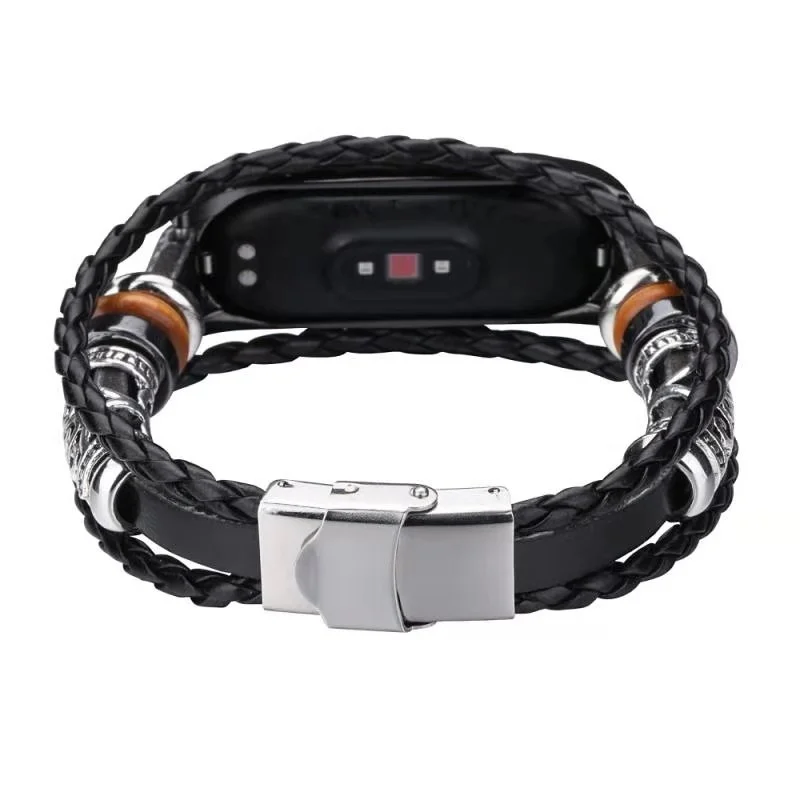 Mi Band 3 4 металлический ремешок для Xiaomi mi Band 4 3 браслет из натуральной кожи mi band 4 3 браслеты Pulseira