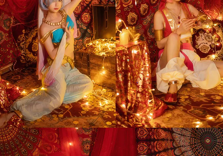 Re: жизнь в другом мире от zero Rem Ram Косплей Костюм Aladdin платье унииз костюмы на Хэллоуин аниме одежда outfitCOS