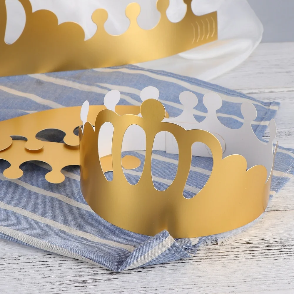 

12pcs Golden Party Hats Adjustable Tiara Crown Hat Cap Party Supplies for Adult Kids Birthday Celebration Photo Props