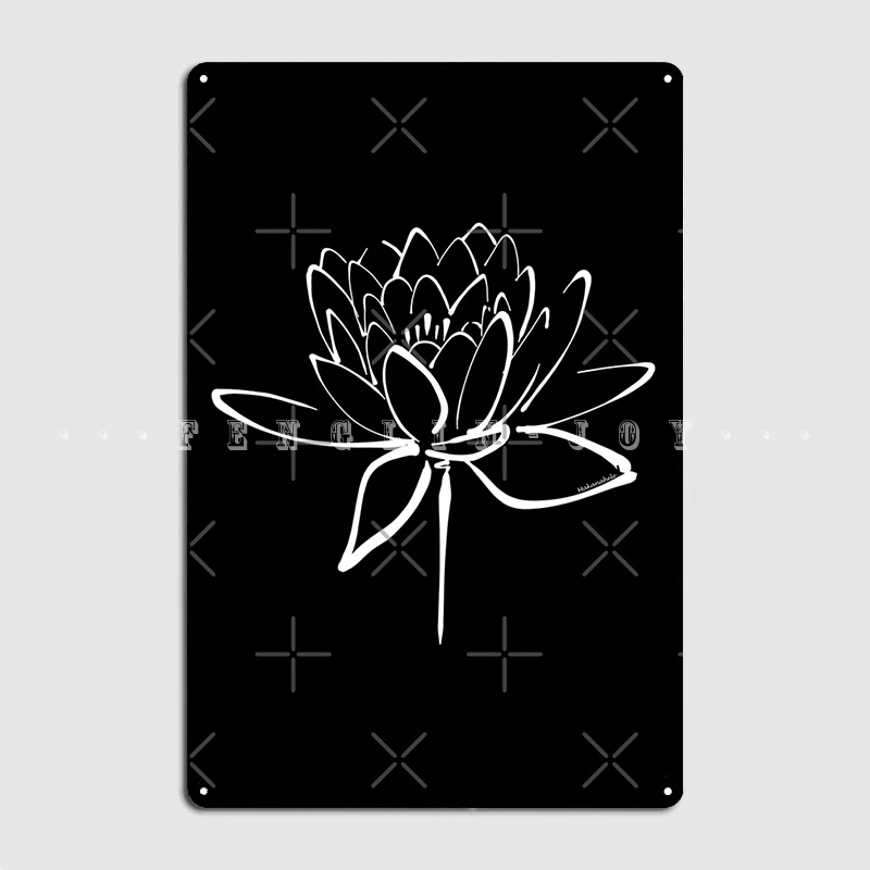 

Цветок лотоса, каллиграфия, металлический плакат, постер для паба, клуба, бара, печать, живопись, Декор, жестяной плакат