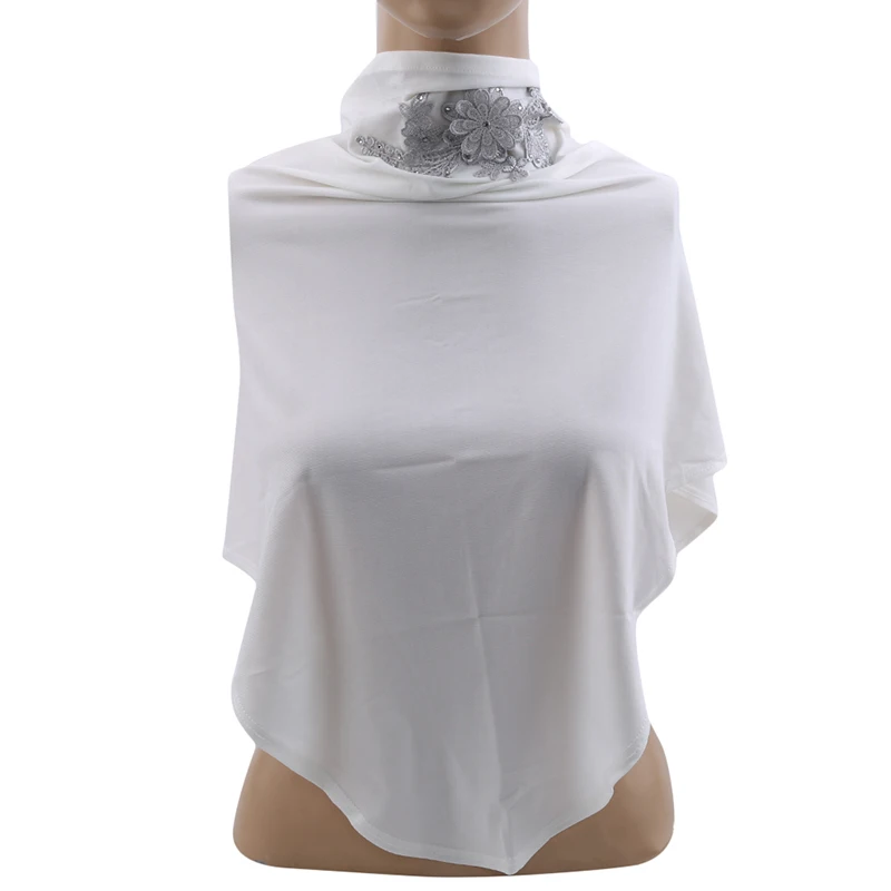 2020 Модный женский мусульманский головной платок однотонный льняной цветочный