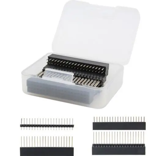 8PCS GPIO 2*20 Pin Female Header Kit, 40P Stacking Stackable Female Header for Raspberry Pi 4 Model B/ 3B+/ 3B/ 2B/ Zero(Zero)