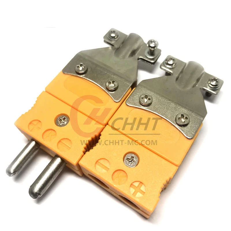 K-образный штекер и гнездо разъема термопары с зажимом |