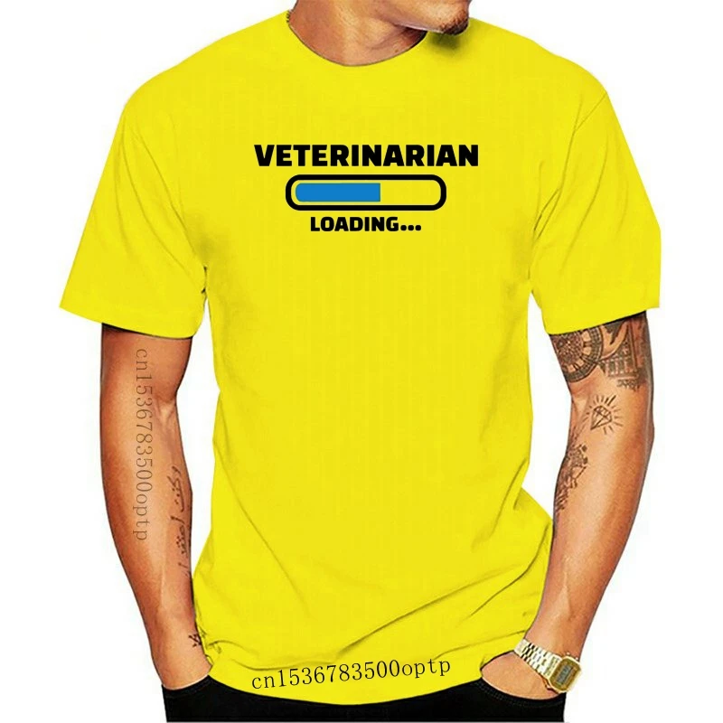 

Veterinarian Loading White Patchwork Tshirts Letter Fashion Unisex T Shirts Wait For Me Download Speed T Shirt Men High Quality