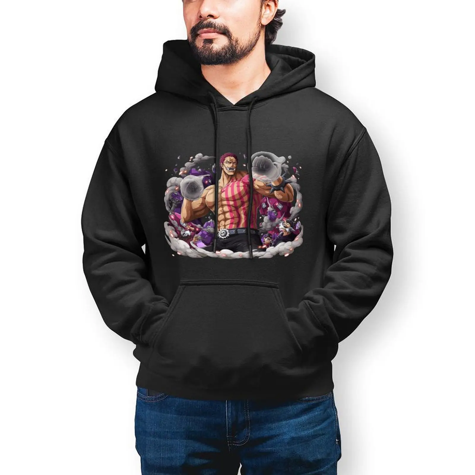 

Bandai One Piece Master Katakuri Hoodie Japanese Anime Cotton Winter Hoodies Fashion Oversize Streetwear Pullover Hoodie Mens