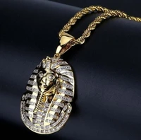 personality trendy hip hop iced out zircon egyptian pharaoh snake girl pendant necklaces for men jewelry