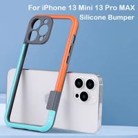 shockproof colorful silicone bumper case for iphone 13 pro max phone case 13 mini lens frame soft tpu camera protector cover