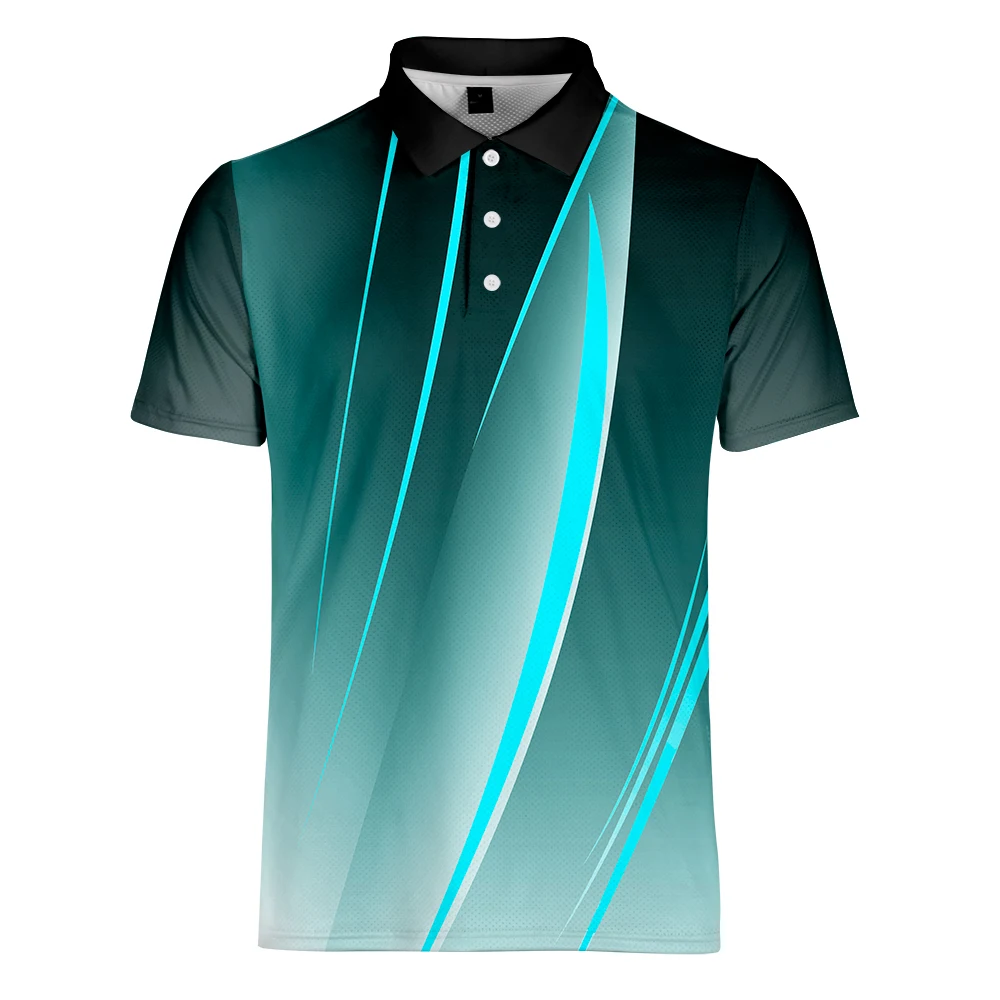 Мужская быстросохнущая футболка WAMNI Повседневная рубашка в полоску с отложным