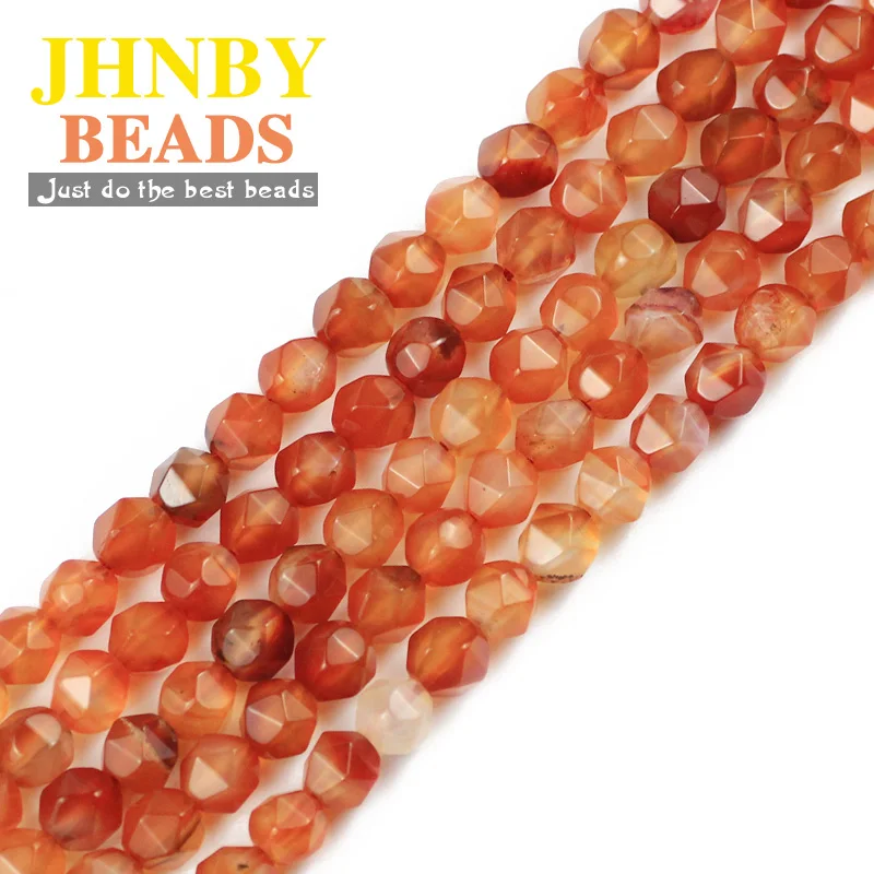 JHNBY граненые бусины из натурального красного агата e Stone 8 мм 44 шт. разделители для