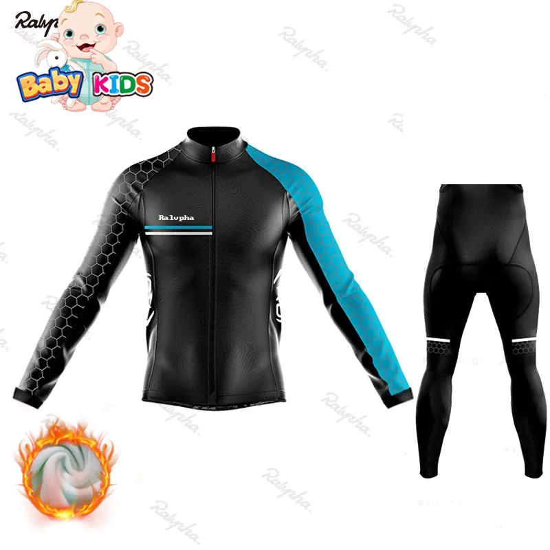 2020 Зимние флисовые Детские комплекты для велоспорта Ralvpha мальчиков и девочек с