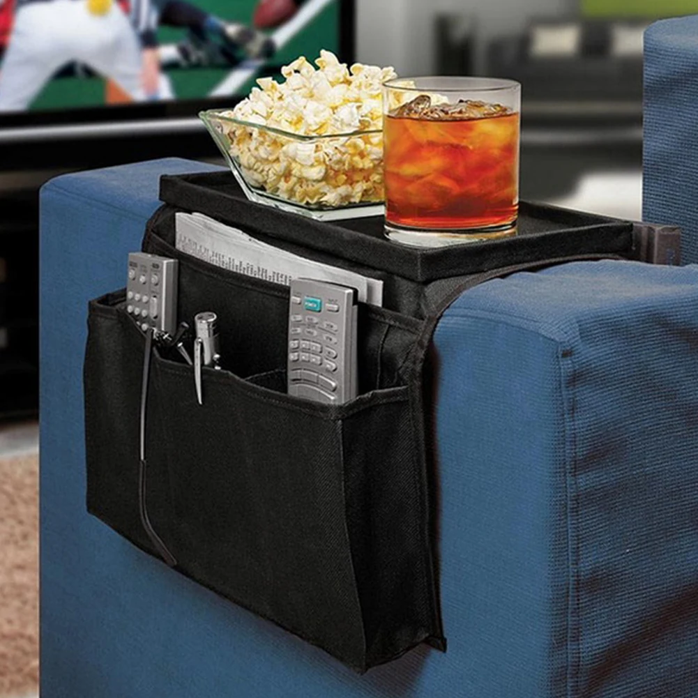 

Multi Pockets Armrest Cup Space Saving Foldable Sofa Large Capacity Side Mount Practical Remote Controller Storage Bag
