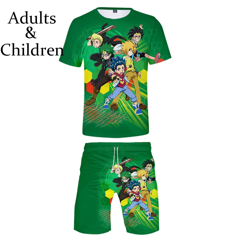 Футболка и пляжные шорты Beyblade Burst Evolution для мужчин женщин популярный повседневный