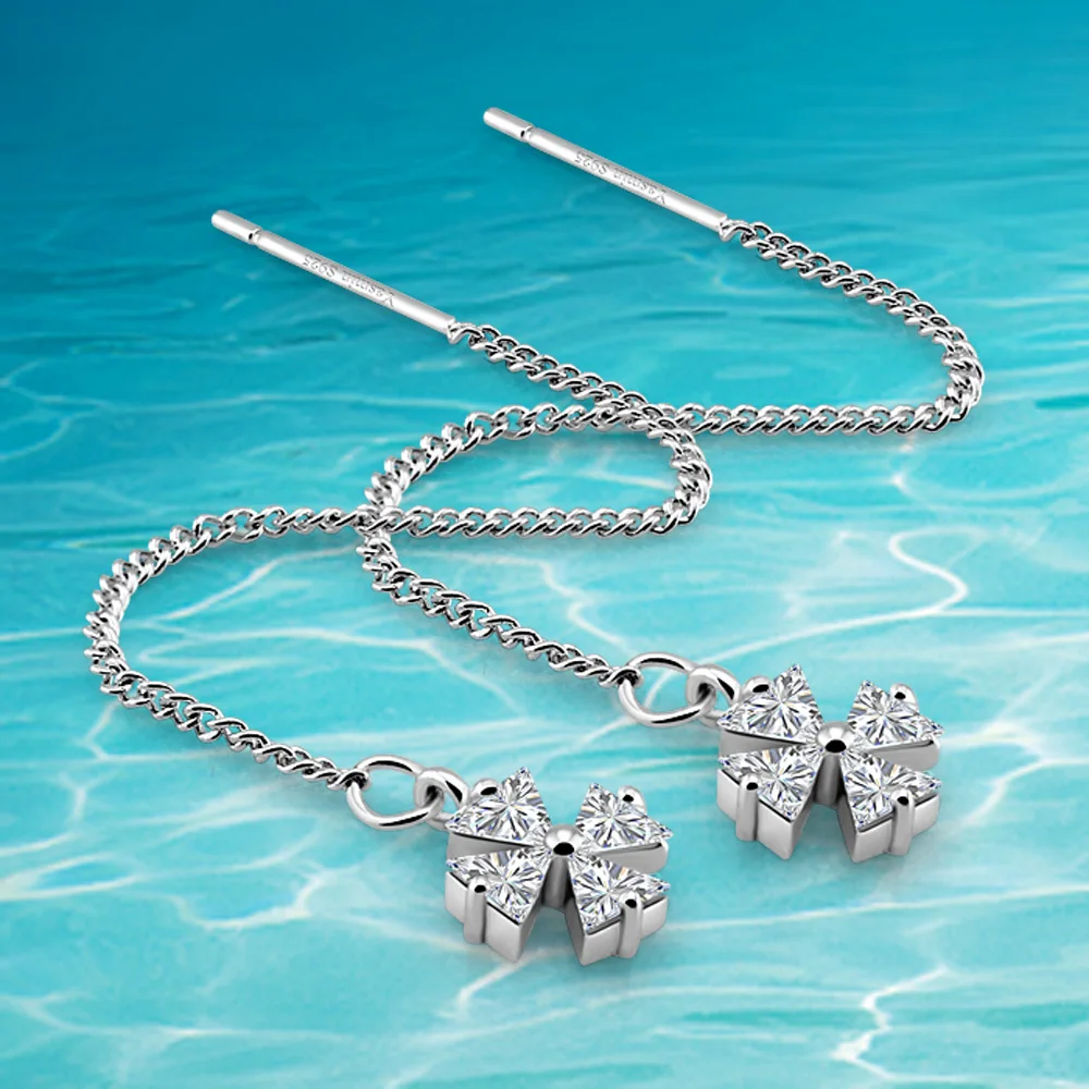 Новое поступление! Однотонные серьги из серебра 925 пробы модные женские Висячие