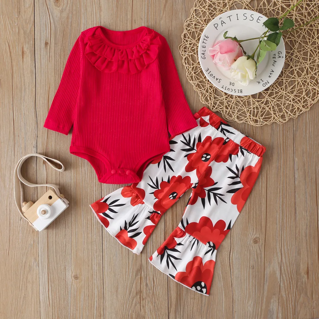 Комплект одежды из 2 предметов для малышей Летняя одежда однотонный комбинезон с