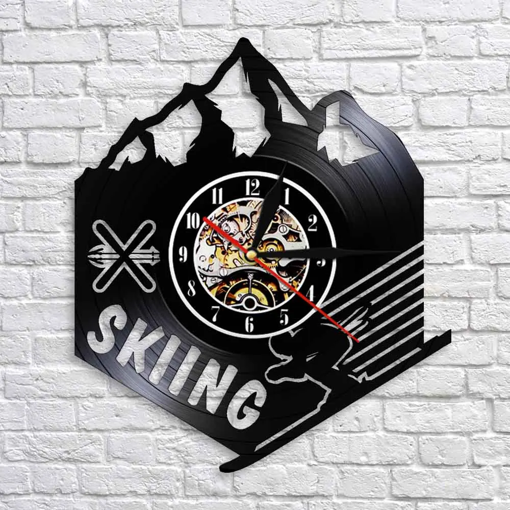 Настенные часы с виниловой пластиной для катания на лыжах | Дом и сад