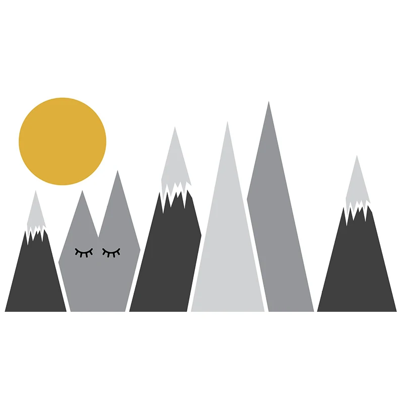 

Large Nordic Mountain Wall Sticker for Living room Bedroom Kids rooms Decor Removable Waterproof Vinyl Decals Home Decoration