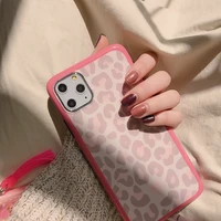 fashion leopard print case for iphone 11 12 pro max mini x xs xr cute pink phone case for iphone 7 8 plus se soft silicone cover