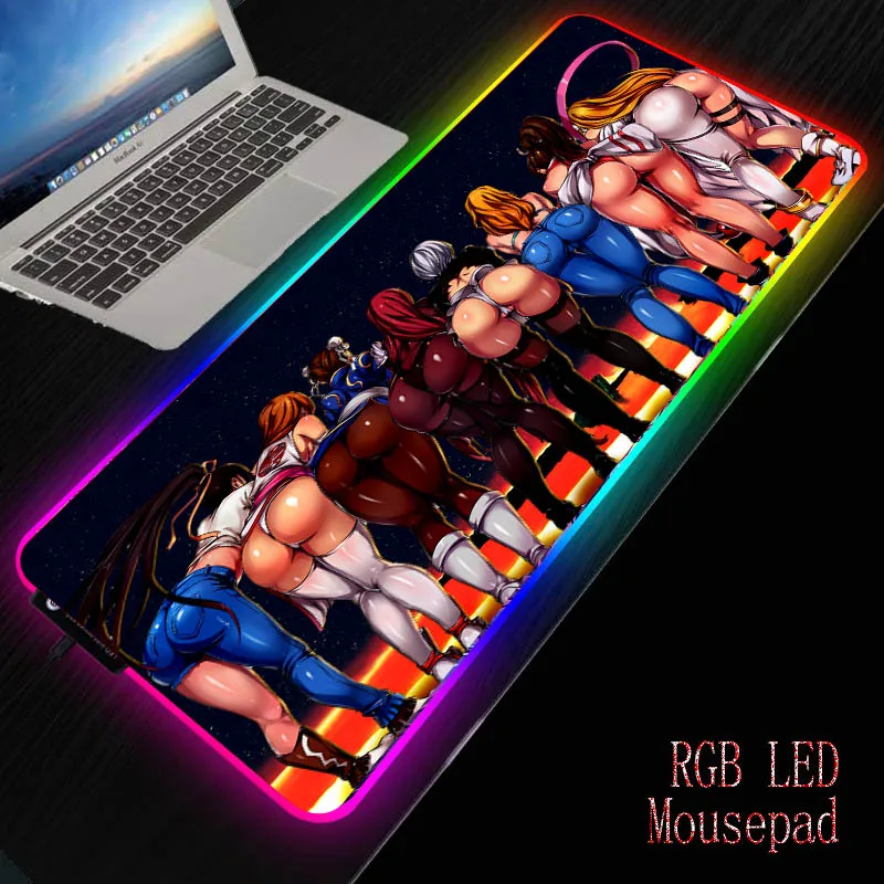 Mairuige Аниме Сексуальная девушка задница RGB коврик для мыши игровой большой