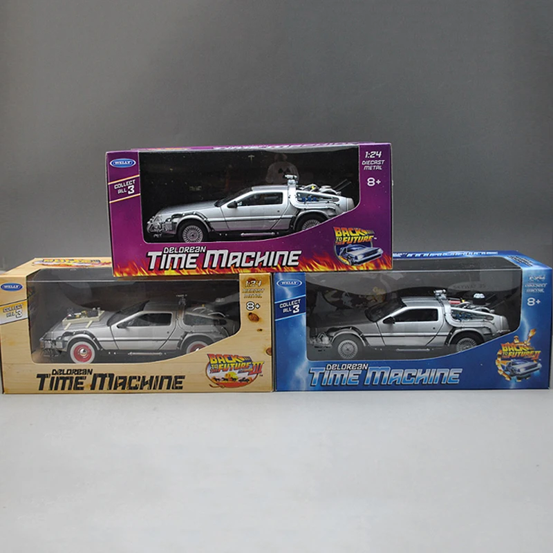 Welly 1/24 1:24 Назад в будущее 3 III DMC 12 машина времени Delorean литые модели игрушек для