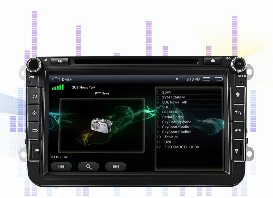 Eunavi 2 din Android 9 автомобильный dvd-плеер для VW Passat CC Polo GOLF 5 6 Touran EOS T5 Sharan Jetta Tiguan gps навигация радио DSP