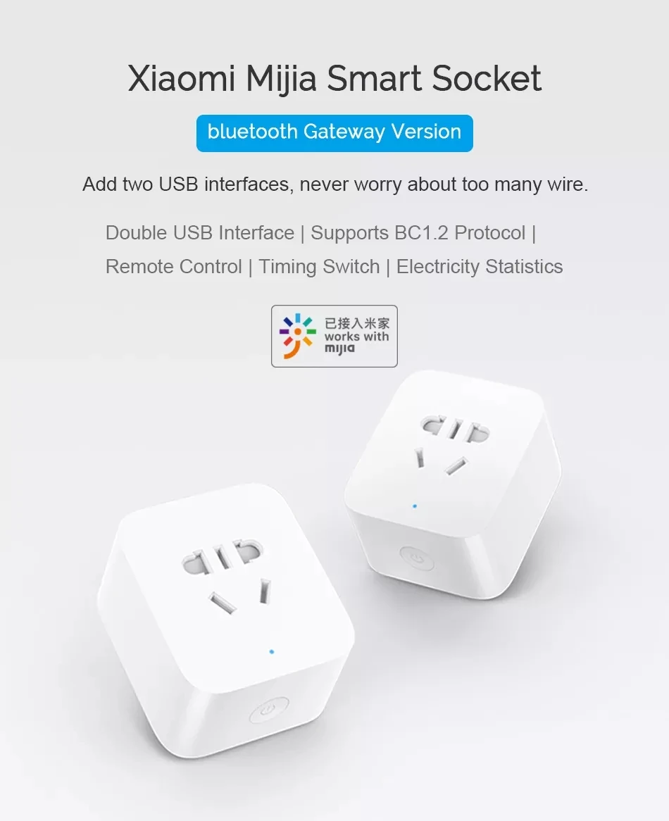Xiao mi jia умная розетка Улучшенная двойная USB быстрая зарядка ZigBee/основное гнездо Нет USB беспроводной Wi-Fi mi Home APP управление H25