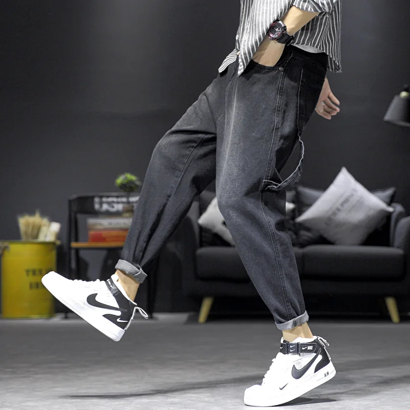 Брюки FAVOCENT осенние мужские модные хлопковые джинсы черные свободные