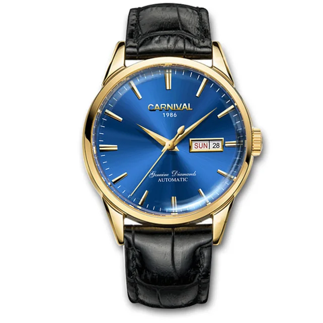 Karneval Mechanische Uhren Mode Automatische Uhr myanner 30 м вассердихт Herren Uhr винтажный Lederband Armbanduhr kol saati - Цвет: 8