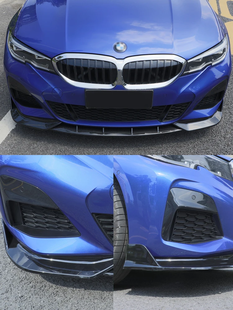 3 шт. Блеск Черный Автомобильный передний бампер сплиттер для губ спойлер крышка