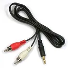 Кабель линейный аудио кабель, 1 м, 3,5 мм, стерео, 2 RCA Y-образных кабеля для ПК, DVD, ТВ, видеомагнитофона, динамиков, камеры, видео, аудио кабель