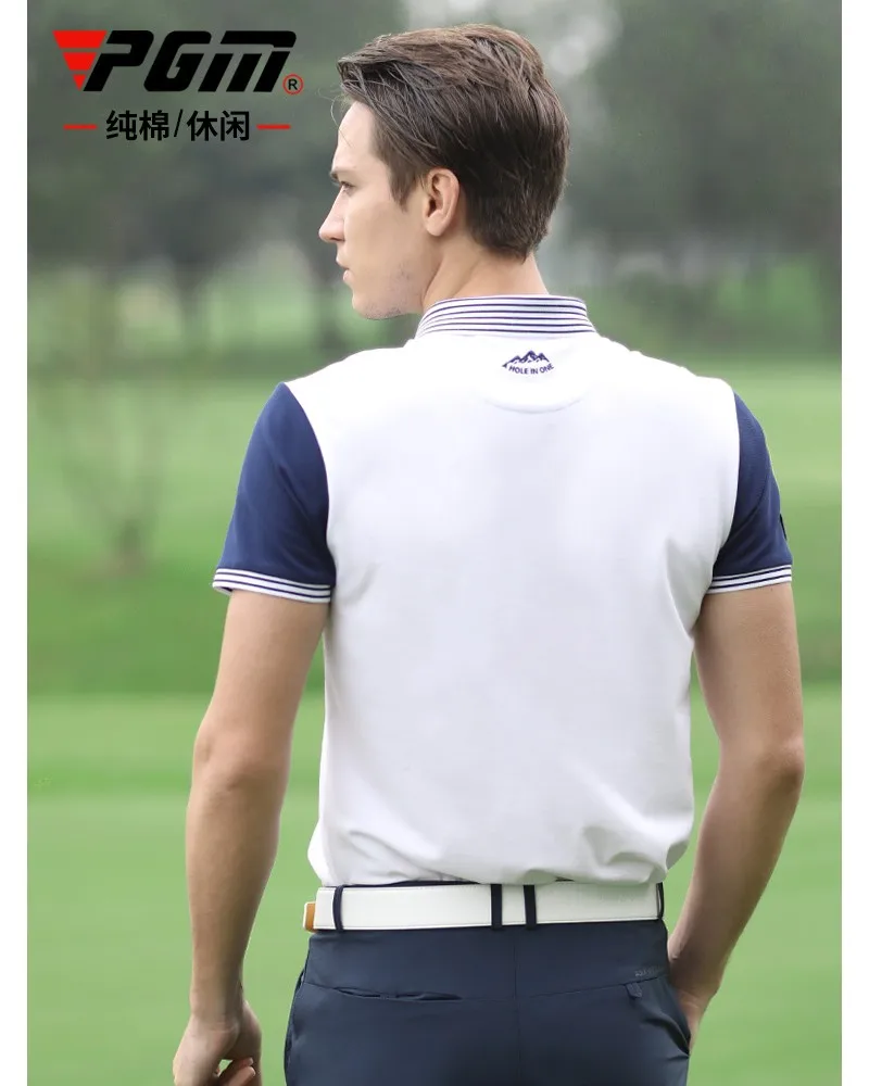 Летняя Новое поступление Классическая хлопковая Мужская рубашка для гольфа PGM