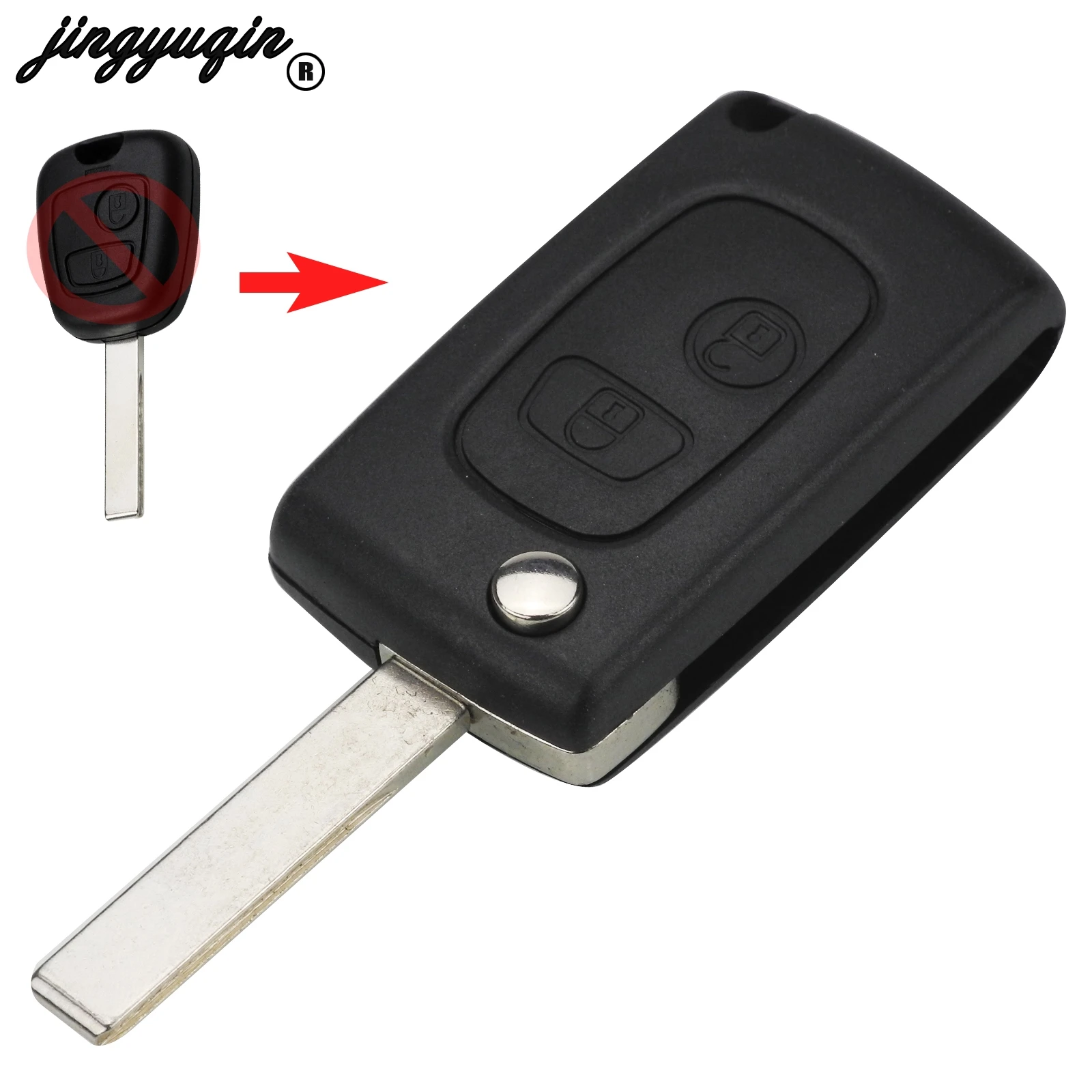 Jingyuqin 10p модифицированный VA2 Blade Flip Чехол для дистанционного ключа от машины Citroen C1