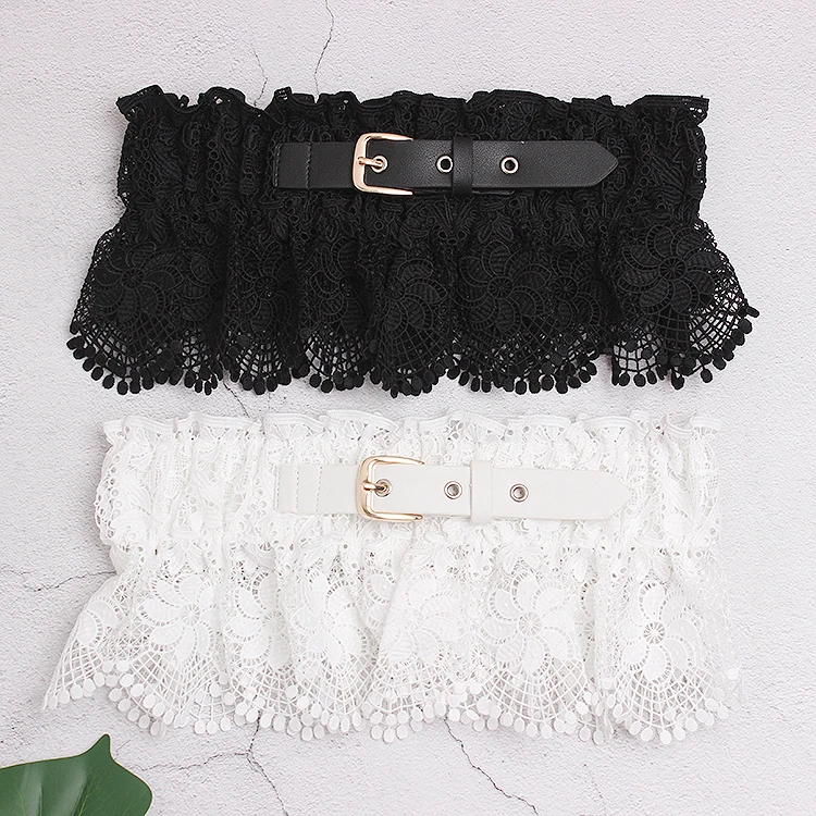 

Elegant Ladies Wide Lace PU Buckle Adjustable Belt Waistband Women Shirt Dress Slim Corset Lace Belt Decoration 2020