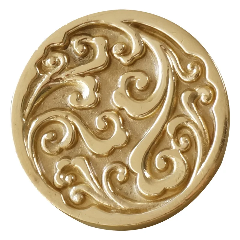 

New Nordic Style Wave Flower Brass Drawer Pulls Wardrobe Wine Cabinet Knobs Door Handle Modern European American Style