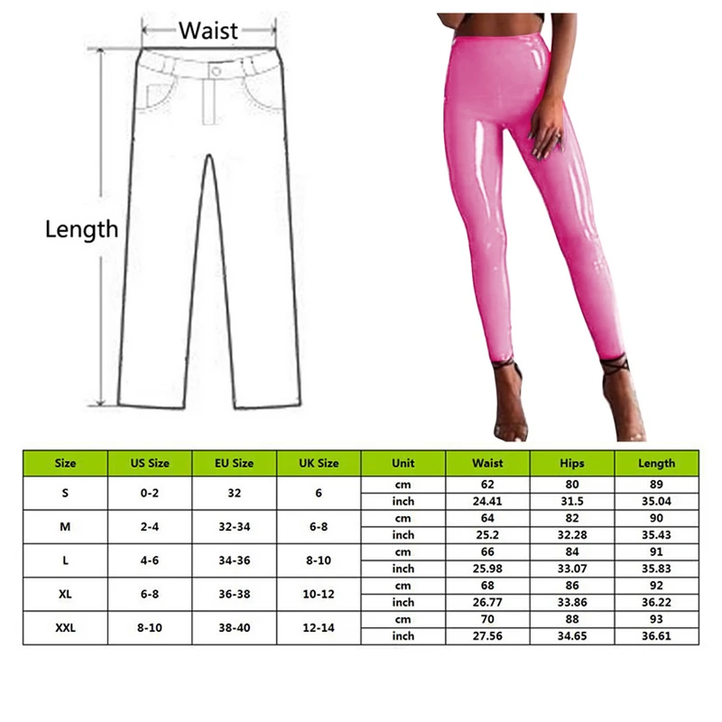 Женские эластичные брюки однотонные красные узкие леггинсы из искусственной