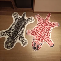 hot sale rug leopard tiger printed cowhide faux skin leather non slip antiskid mat home decor animal printing carpet