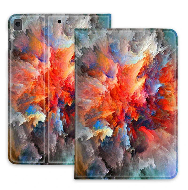 

Oil Painting Hit Color Protective Cover for Apple Ipad Mini 1 2 3 9.7 Inch Leather for Apple Air 1 2 Cases Folding Folio Case